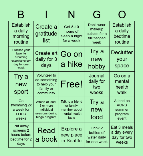 EV Bingo Card