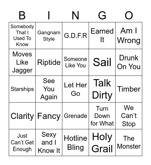 Class of 2015 Bingo Card