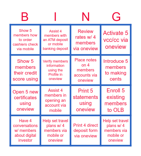 Digital Bingo Card