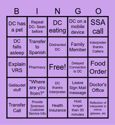 VRS THINGS Bingo Card
