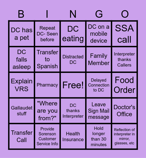 VRS THINGS Bingo Card