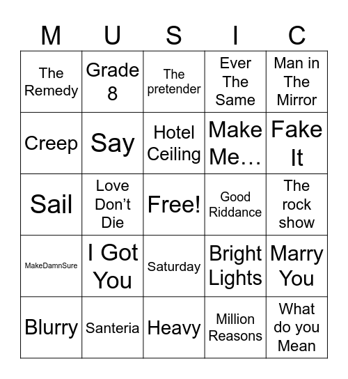 JITCs BIngo Card
