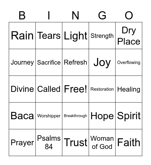 Becoming Her in the Valley of Baca Bingo Card