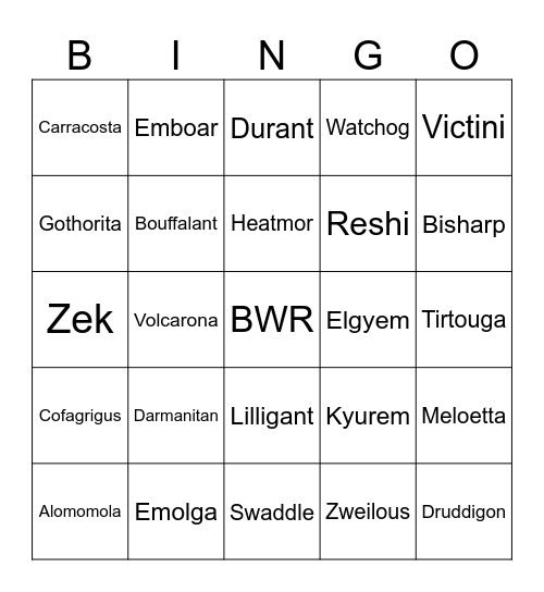 AR Hunt (Sir E) Bingo Card