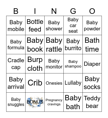 all about BABY Bingo Card