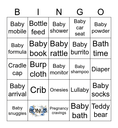 all about BABY Bingo Card