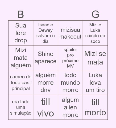 alien stage karma Bingo Card