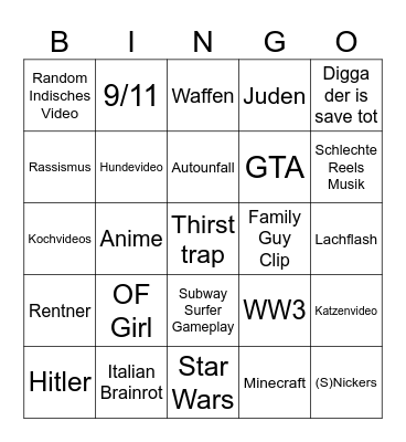 Insta Bingorino Bingo Card