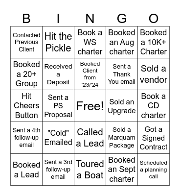 JUNE SALES BINGO Card
