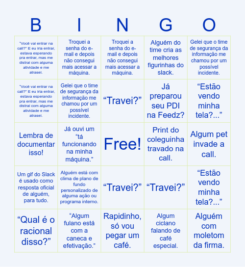 Bingo Remote First Bingo Card