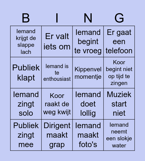 Viva la Vida Bingo Card