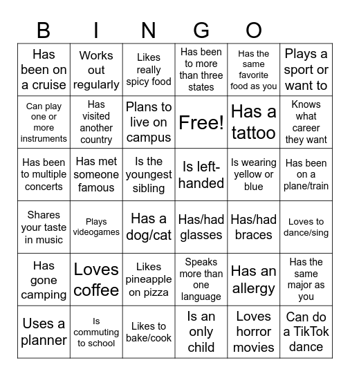 Icebreaker Bingo: Find Someone Who Bingo Card