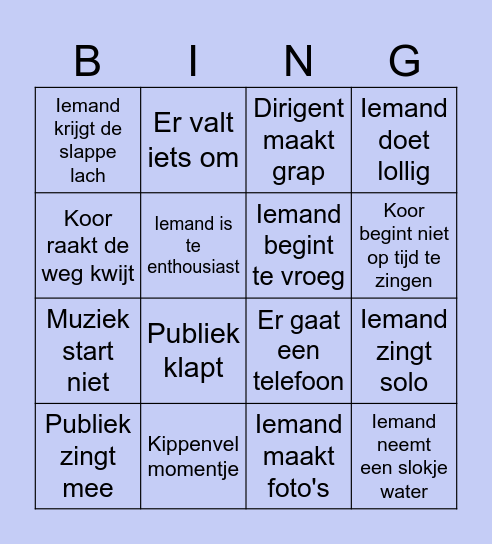 Viva la Vida Bingo Card