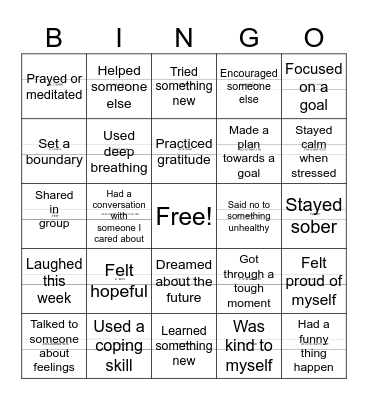 Group Bingo! Bingo Card