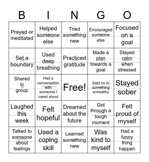 Group Bingo! Bingo Card