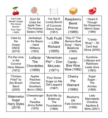FOOD IN THE TITLE Bingo Card