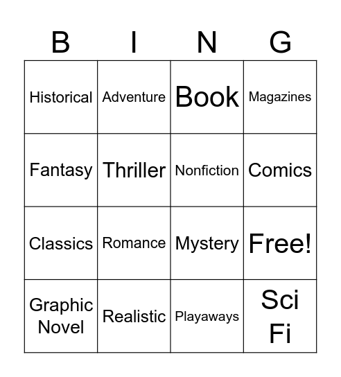 Library Bingo Card