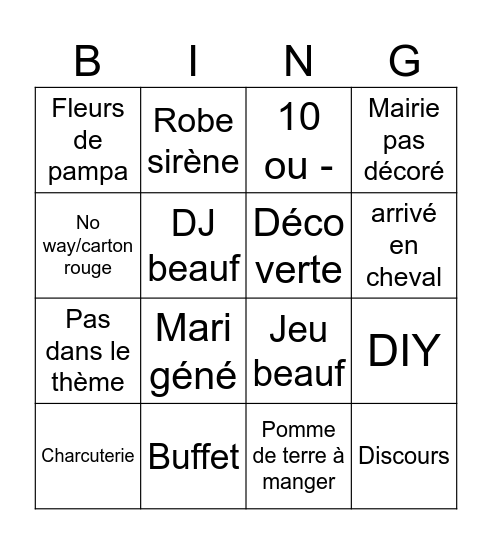 EMMA Bingo Card