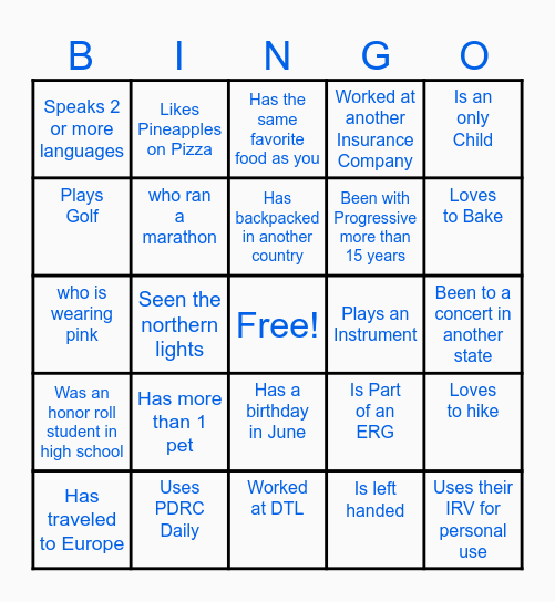 FIND SOMEONE WHO... Bingo Card