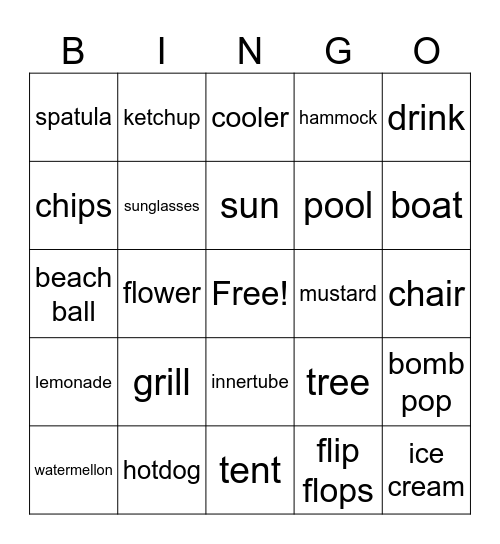 BBQ Bingo Card