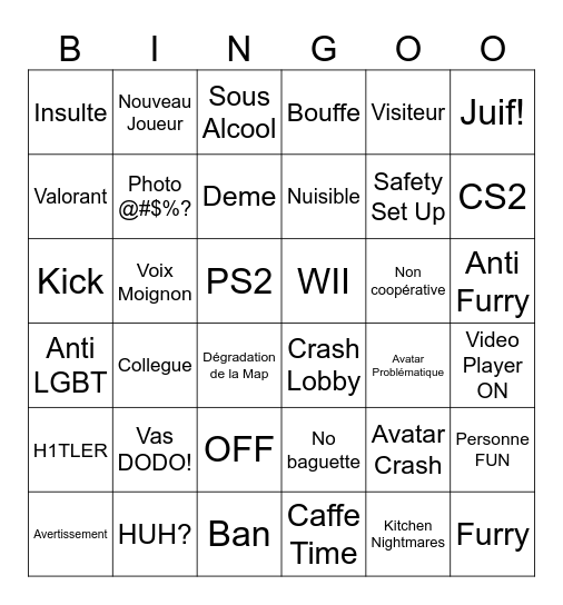Star Raill Bingo Card