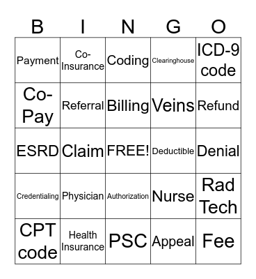 Billing Bingo Card