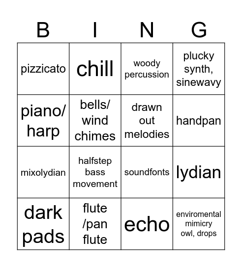 FOREST VGM HBINGO Card