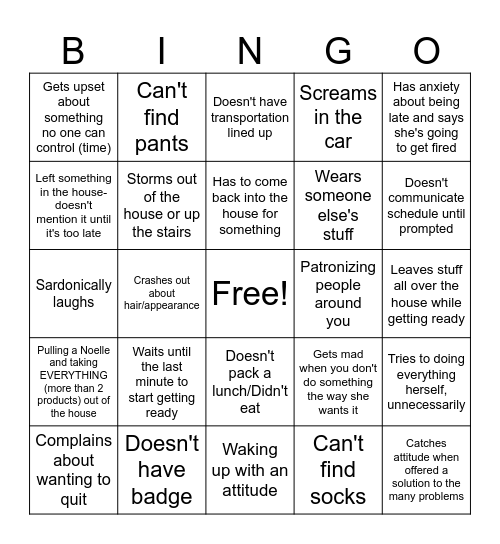 God It's Brutal Out Here Bingo Card