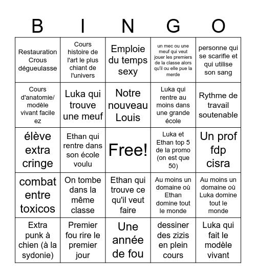 Prépa Esad Bingo Card