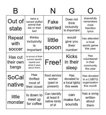 gay earth bingo Card
