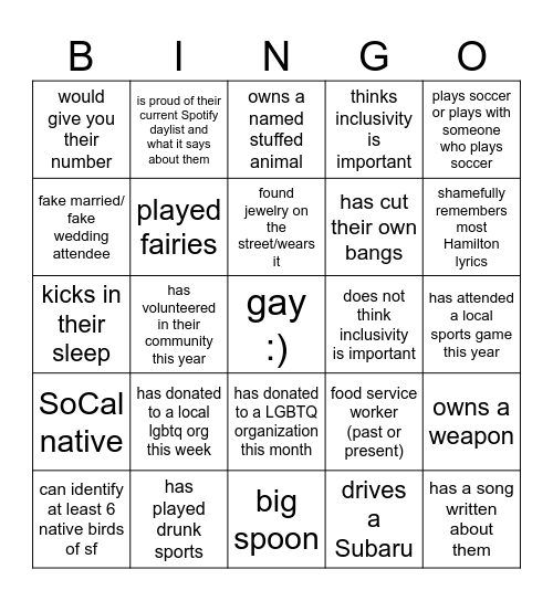gay earth bingo Card