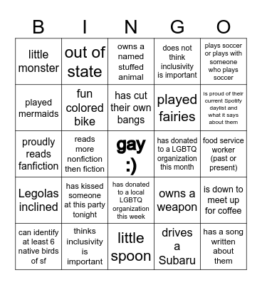 gay earth bingo Card