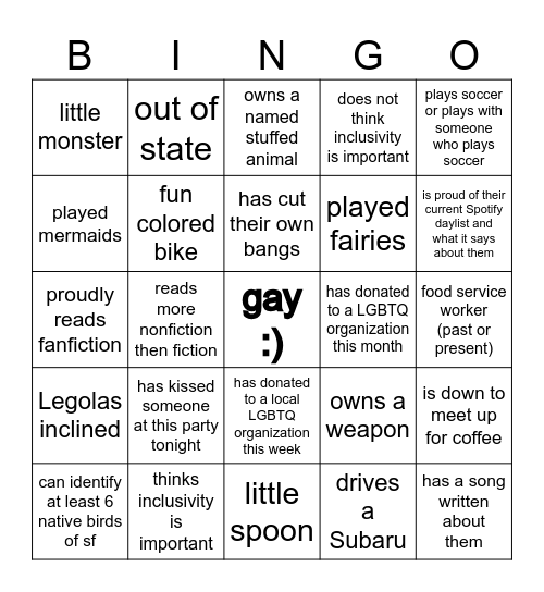 gay earth bingo Card