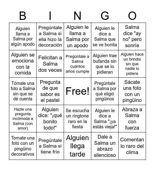Bingo de cumpleaños Bingo Card