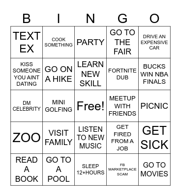 Summer 2025 Bingo Card