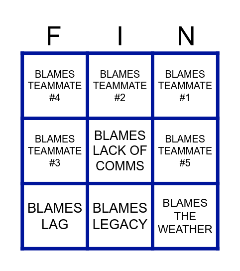 Webe's Bingo! Bingo Card