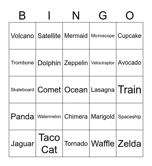 Infinite Craft Bean Goh Bingo Card