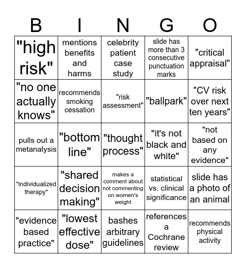 McCormack Bingo Card