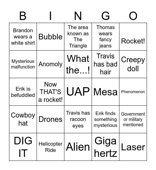 Skinwalker 4 Bingo Card