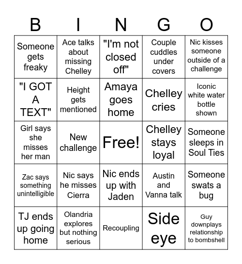 Casa Amor Bingo Card