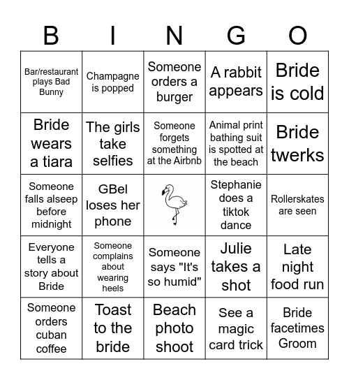 Gigi's Bach Bingo Card
