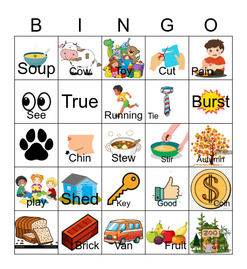 Sounds write Bingo Card