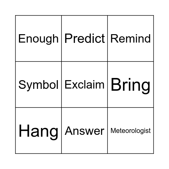 Holly Holly! Bingo Card