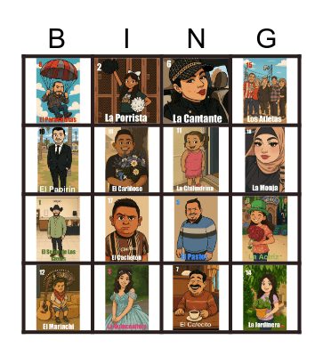 Familia Loteria Bingo Card