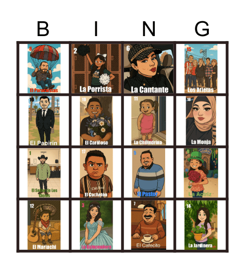 Familia Loteria Bingo Card