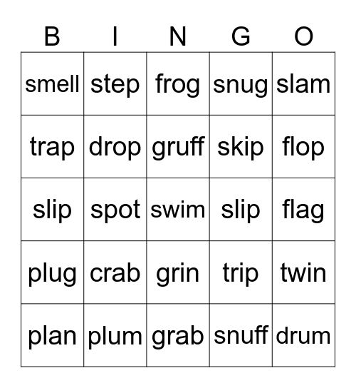 Unit 9 Bingo Card