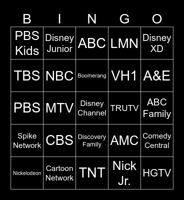 TV NETWORKS Bingo Card