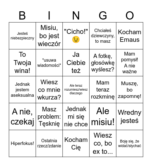 Ania 😘 Bingo Card