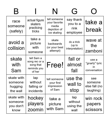 Summer Skate Spectacular Bingo Card