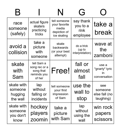 Summer Skate Spectacular Bingo Card